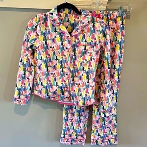 American Girl Flannel Colorful Trees Pajama Set Medium 10